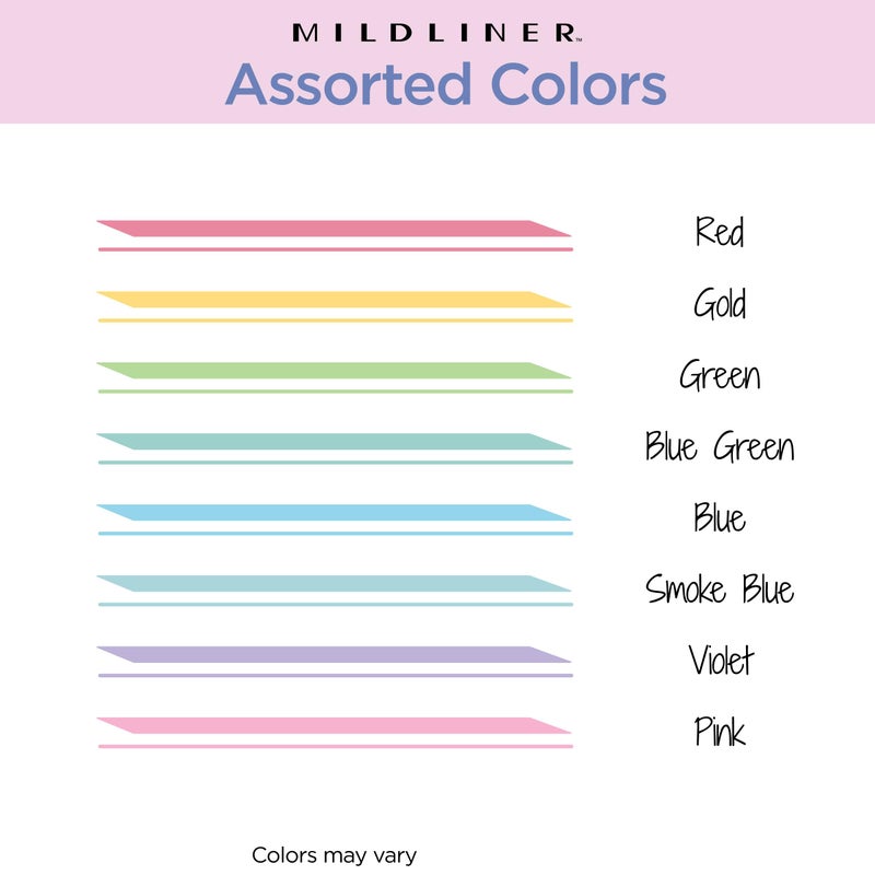 Zebra Pen Mildliner Dual-Tip Highlighter Marker Set, Broad and Fine Tips, No Bleed, Ideal for Bible Highlighting, Journaling, School and Office Supplies, Assorted Soft Hue Ink Colors, 8-Pack (78108) - Image 3